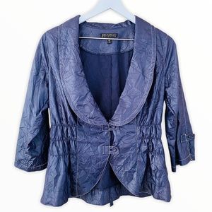 Picadilly Navy Crinkle Material Lightweight Blazer‎ Size Small